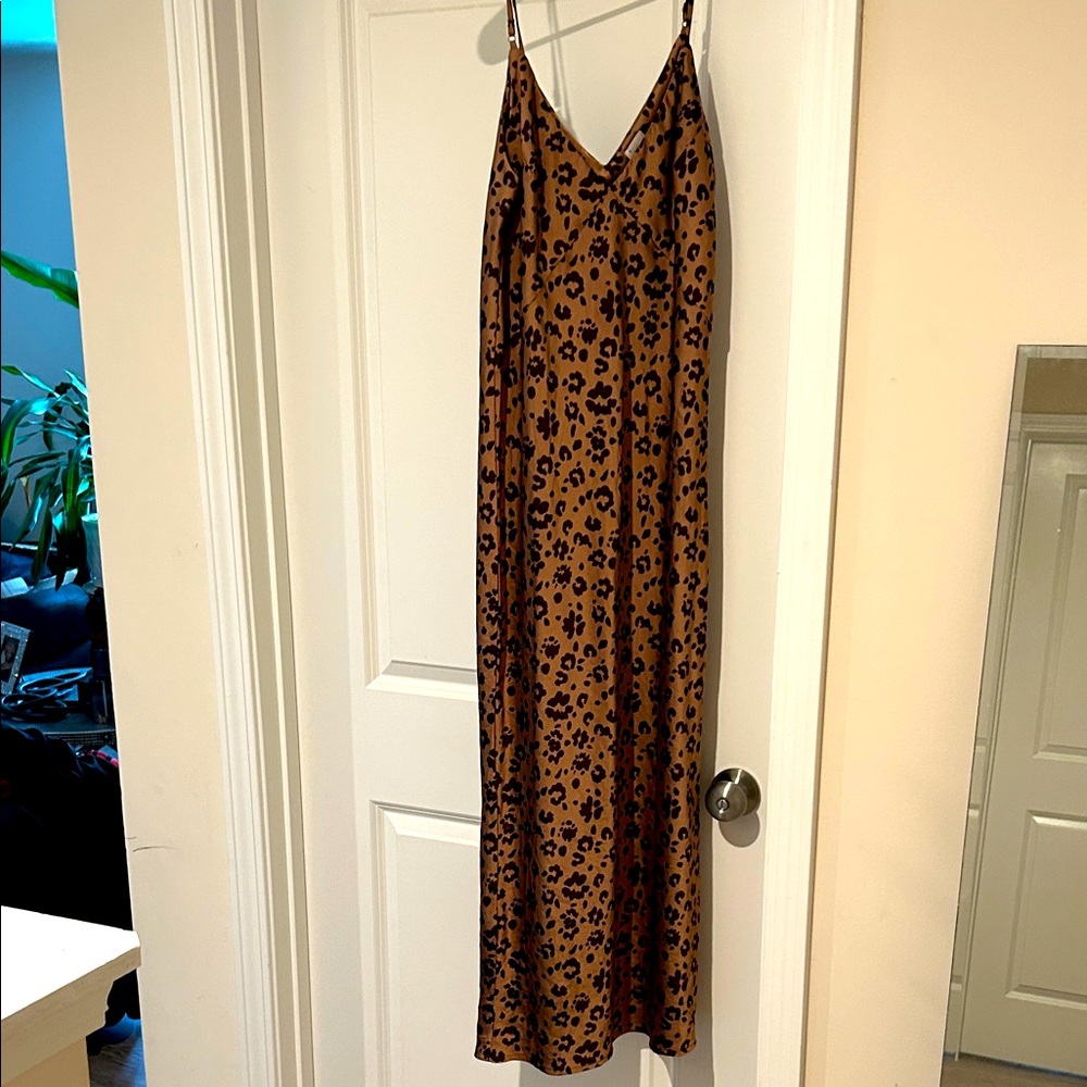 Leopard Print Spaghetti Strap Dress